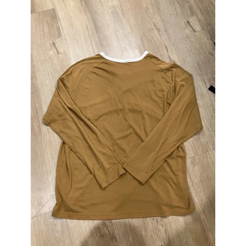 The North Face Mens Long Sleeve Henley FlashDry T Shirt Tan XXL